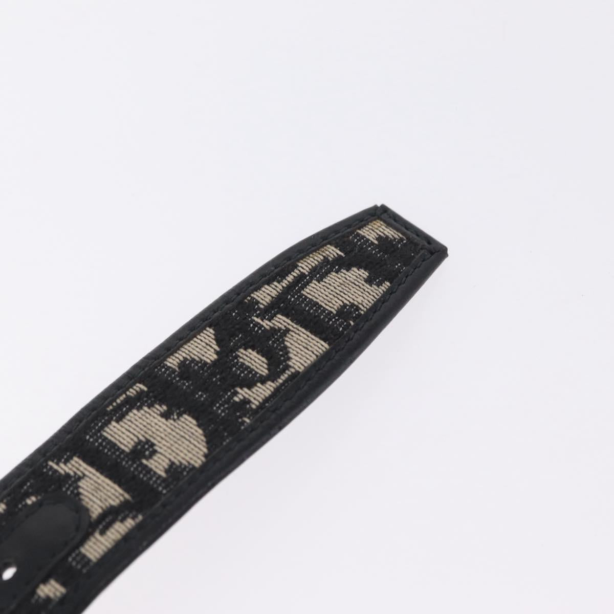 Christian Dior Trotter Canvas Belt 29.5"" Navy Gold Auth 211913A