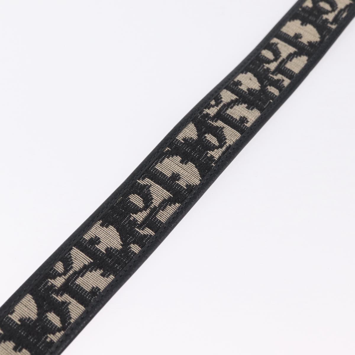 Christian Dior Trotter Canvas Belt 29.5"" Navy Gold Auth 211913A