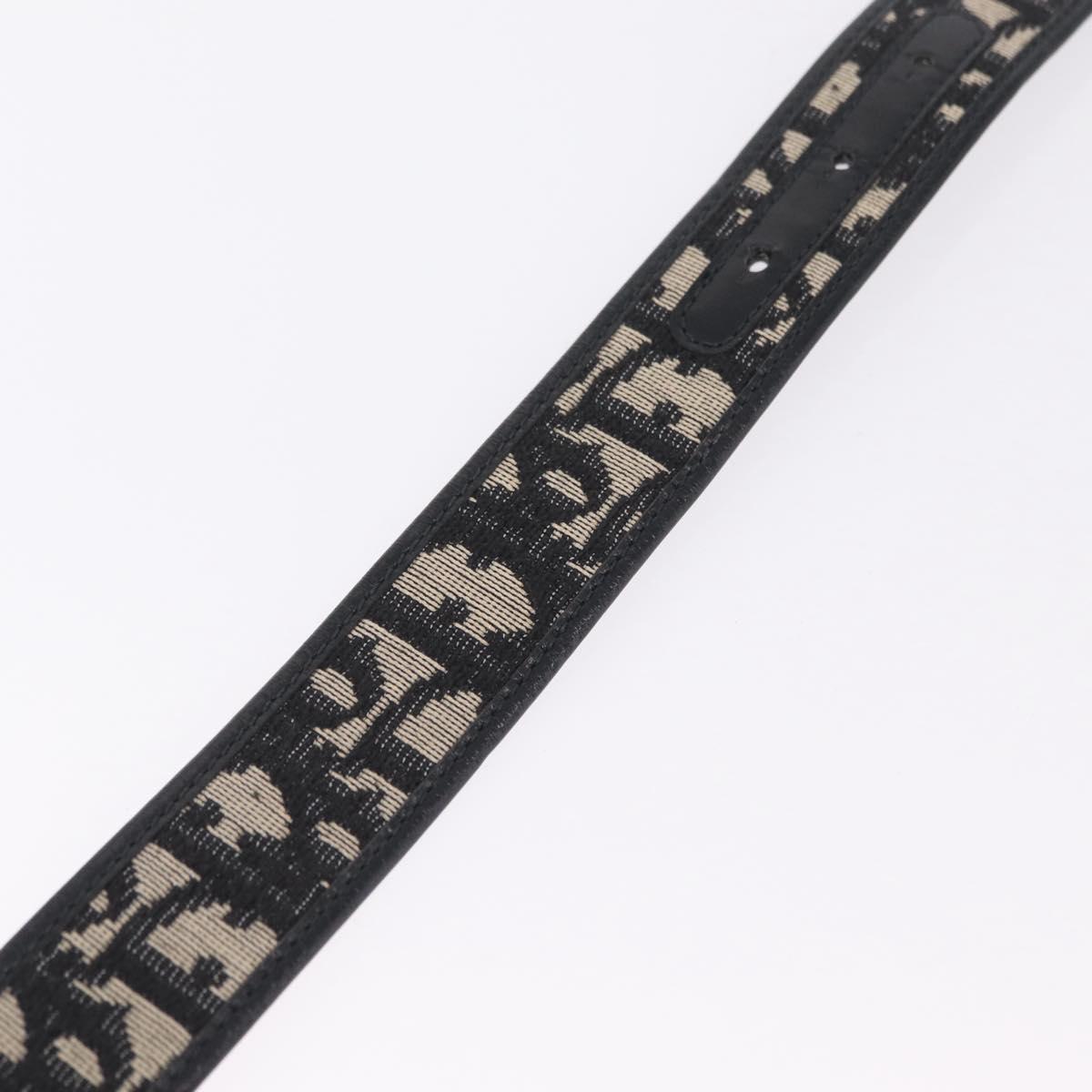 Christian Dior Trotter Canvas Belt 29.5"" Navy Gold Auth 211913A