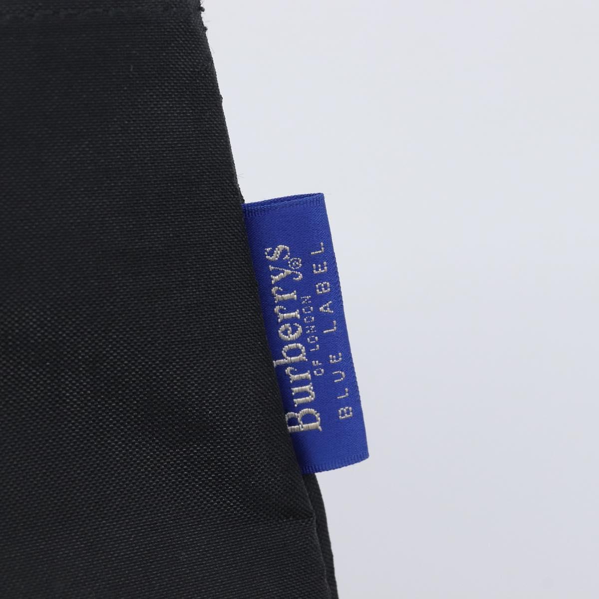 Burberrys Blue Label Tote Bag Nylon Black Silver Auth 211919