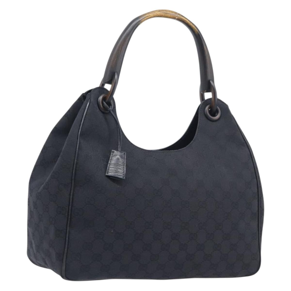 GUCCI GG Canvas Hand Bag Black 106494 Auth 211923V