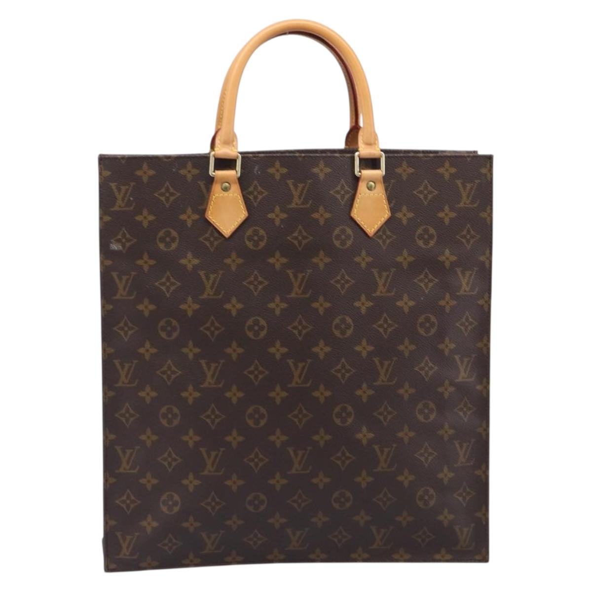 LOUIS VUITTON Monogram Sac Plat Hand Bag M51140 LV Auth 211933