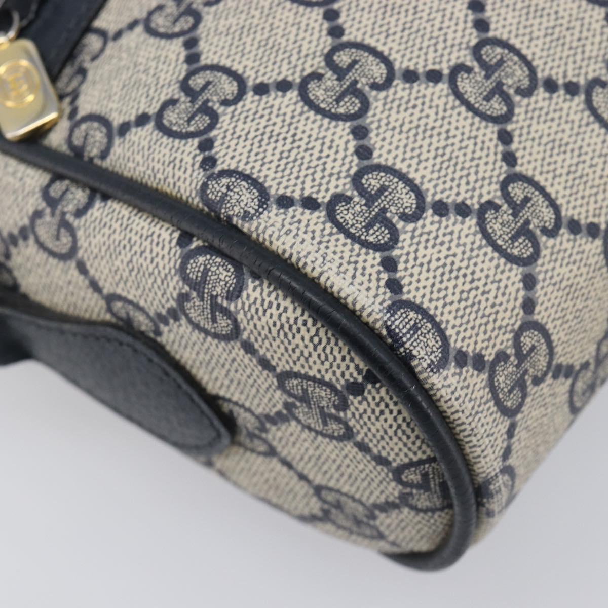 GUCCI GG Supreme Sherry Line Shoulder Bag PVC Navy Gold 56 02 087 Auth 211935