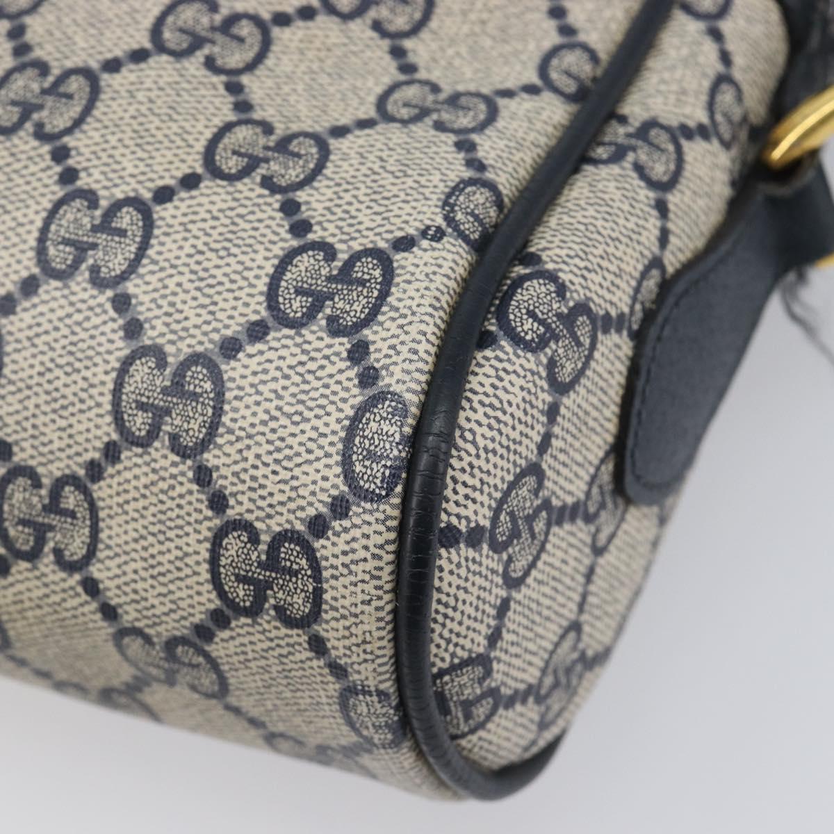 GUCCI GG Supreme Sherry Line Shoulder Bag PVC Navy Gold 56 02 087 Auth 211935