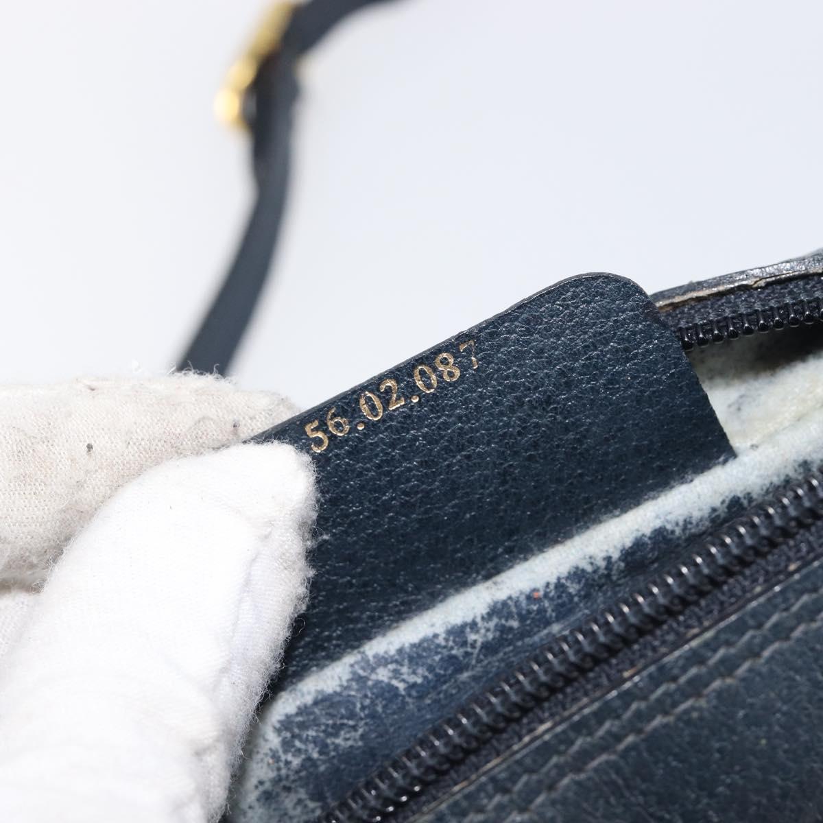 GUCCI GG Supreme Sherry Line Shoulder Bag PVC Navy Gold 56 02 087 Auth 211935