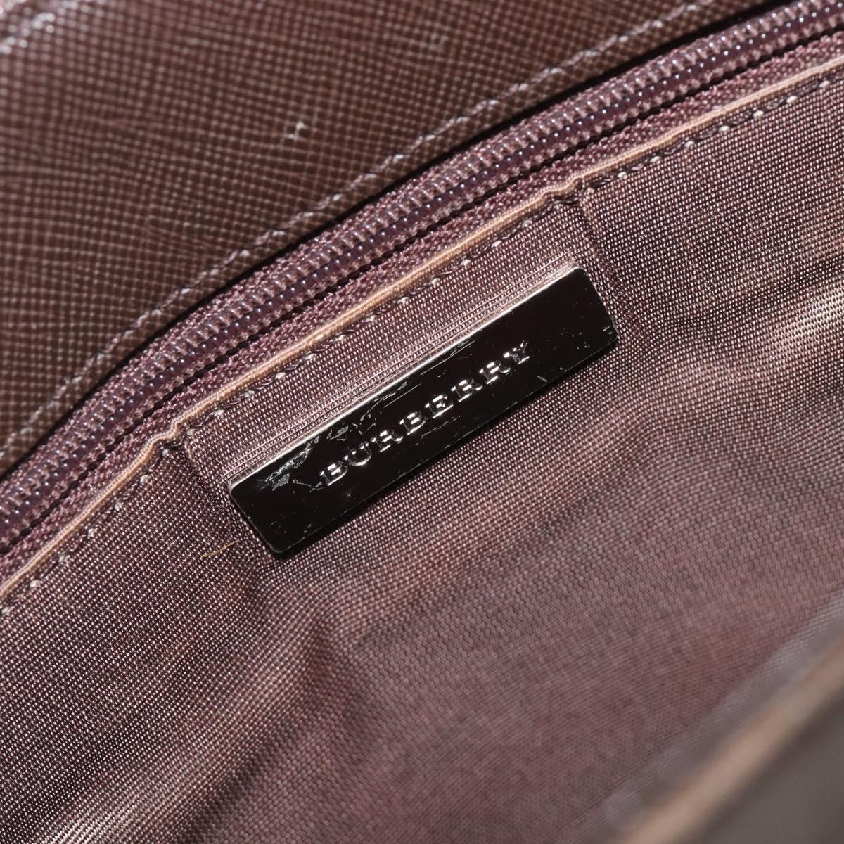 BURBERRY Nova Check Shoulder Bag Canvas Beige Silver Auth 211941