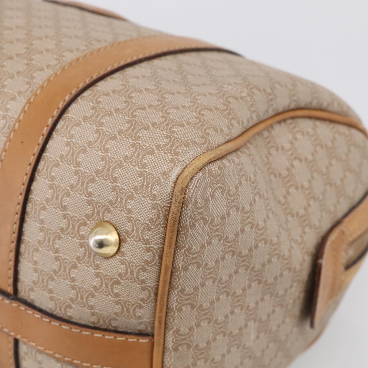 CELINE Macadam Canvas Hand Bag PVC Beige Gold Auth 211949