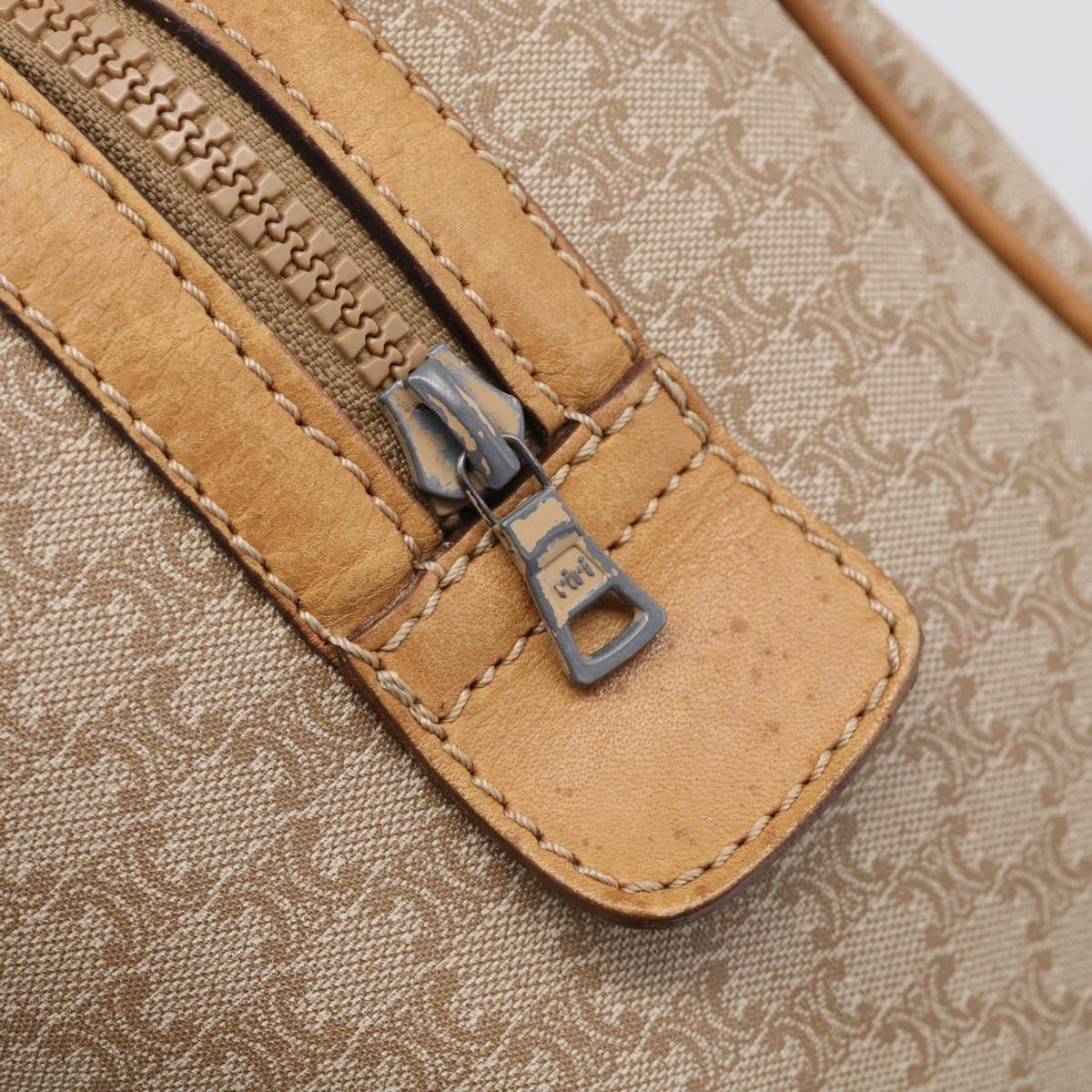 CELINE Macadam Canvas Hand Bag PVC Beige Gold Auth 211949