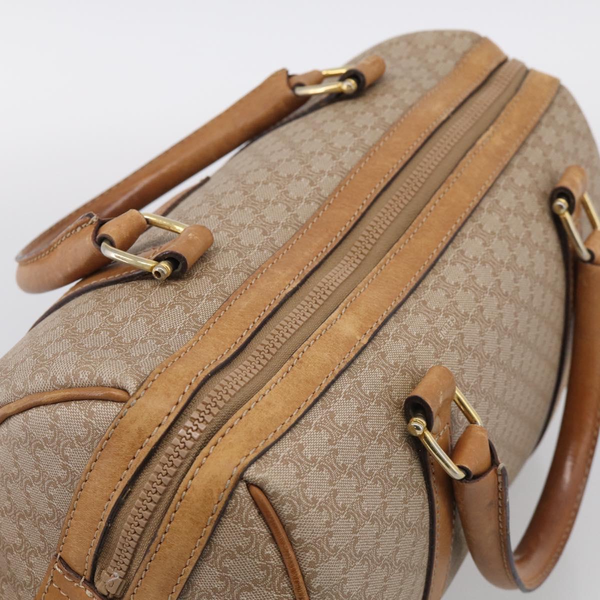 CELINE Macadam Canvas Hand Bag PVC Beige Gold Auth 211949