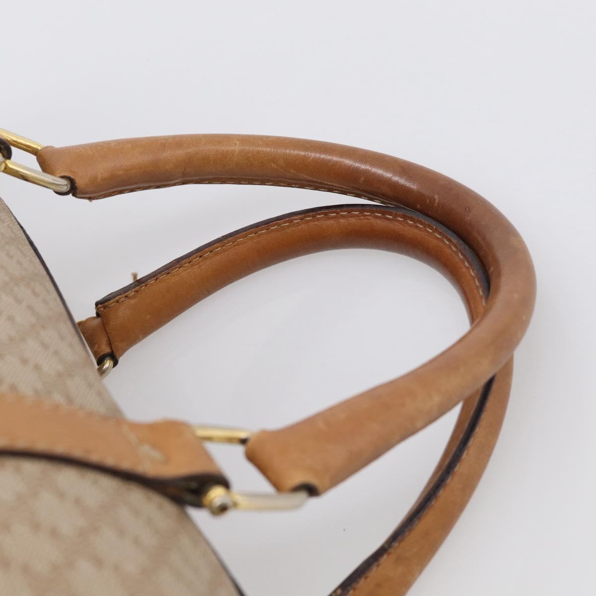 CELINE Macadam Canvas Hand Bag PVC Beige Gold Auth 211949