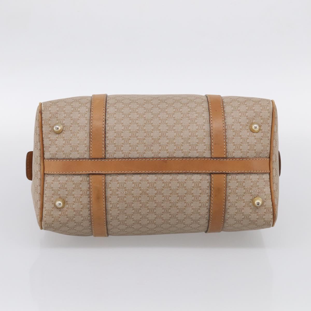 CELINE Macadam Canvas Hand Bag PVC Beige Gold Auth 211949
