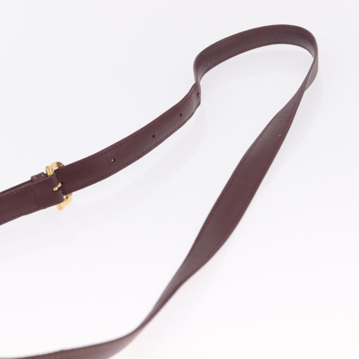 Cartier Must Line Shoulder Bag Leather Bordeaux Gold Auth 211954