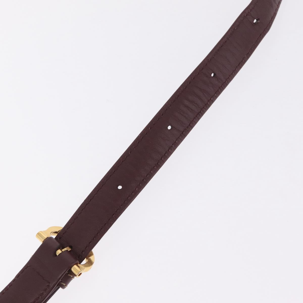 Cartier Must Line Shoulder Bag Leather Bordeaux Gold Auth 211954