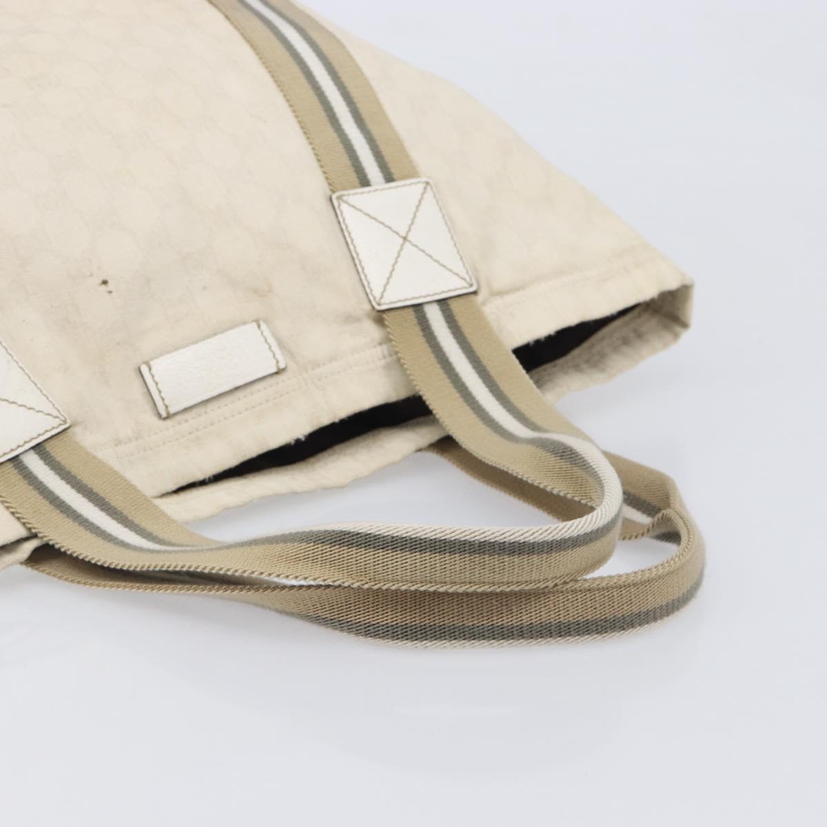 GUCCI GG Canvas Sherry Line Tote Bag Beige 189669 Auth 211957
