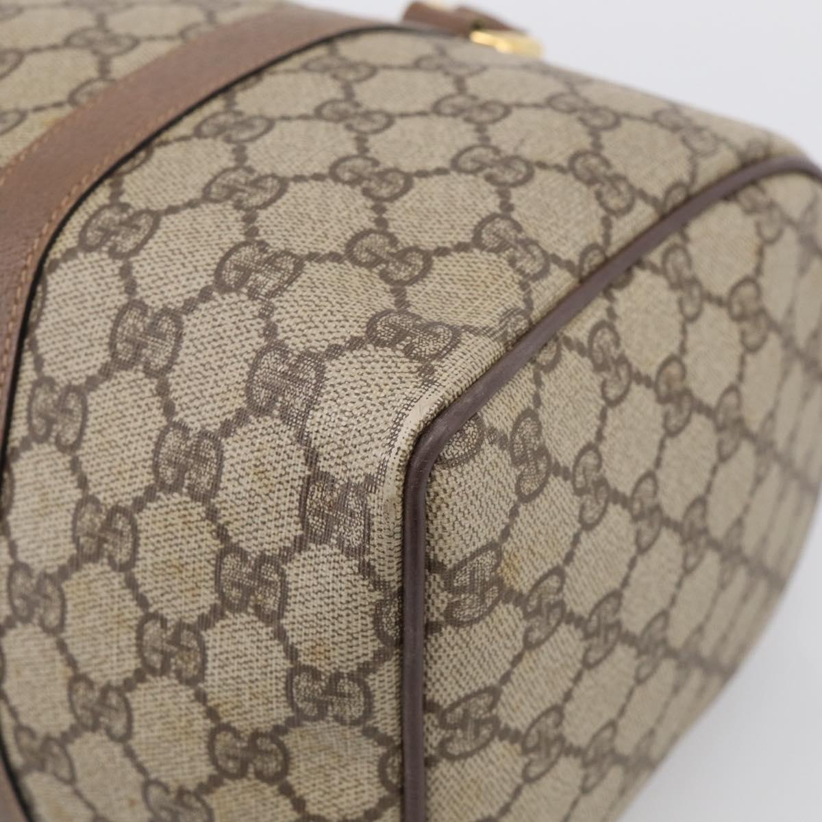 GUCCI GG Supreme Tote Bag PVC Beige Gold Auth 211965