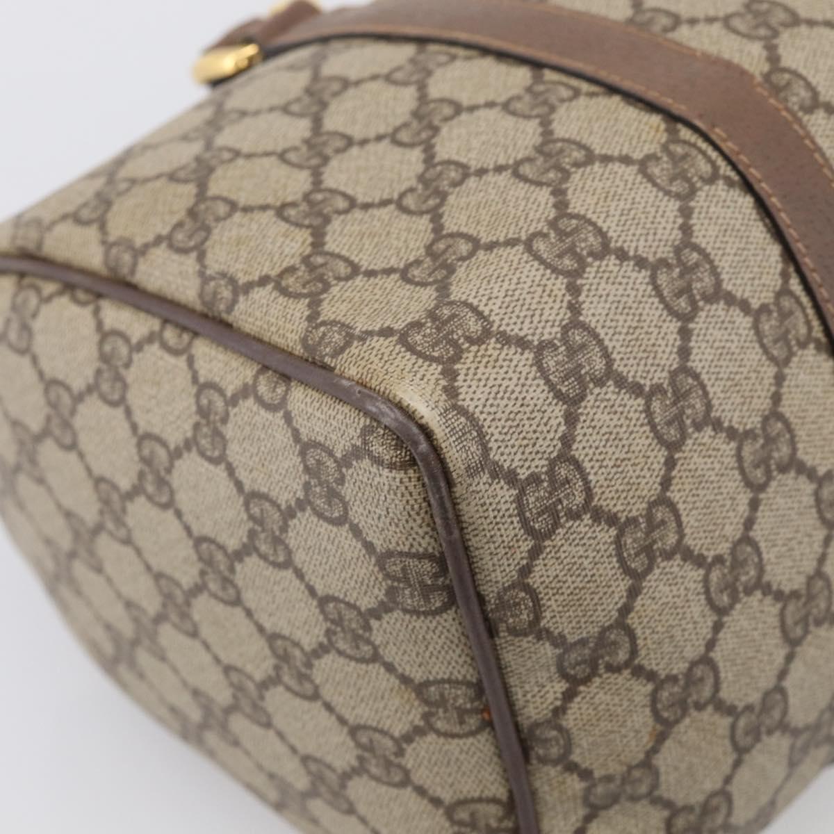 GUCCI GG Supreme Tote Bag PVC Beige Gold Auth 211965