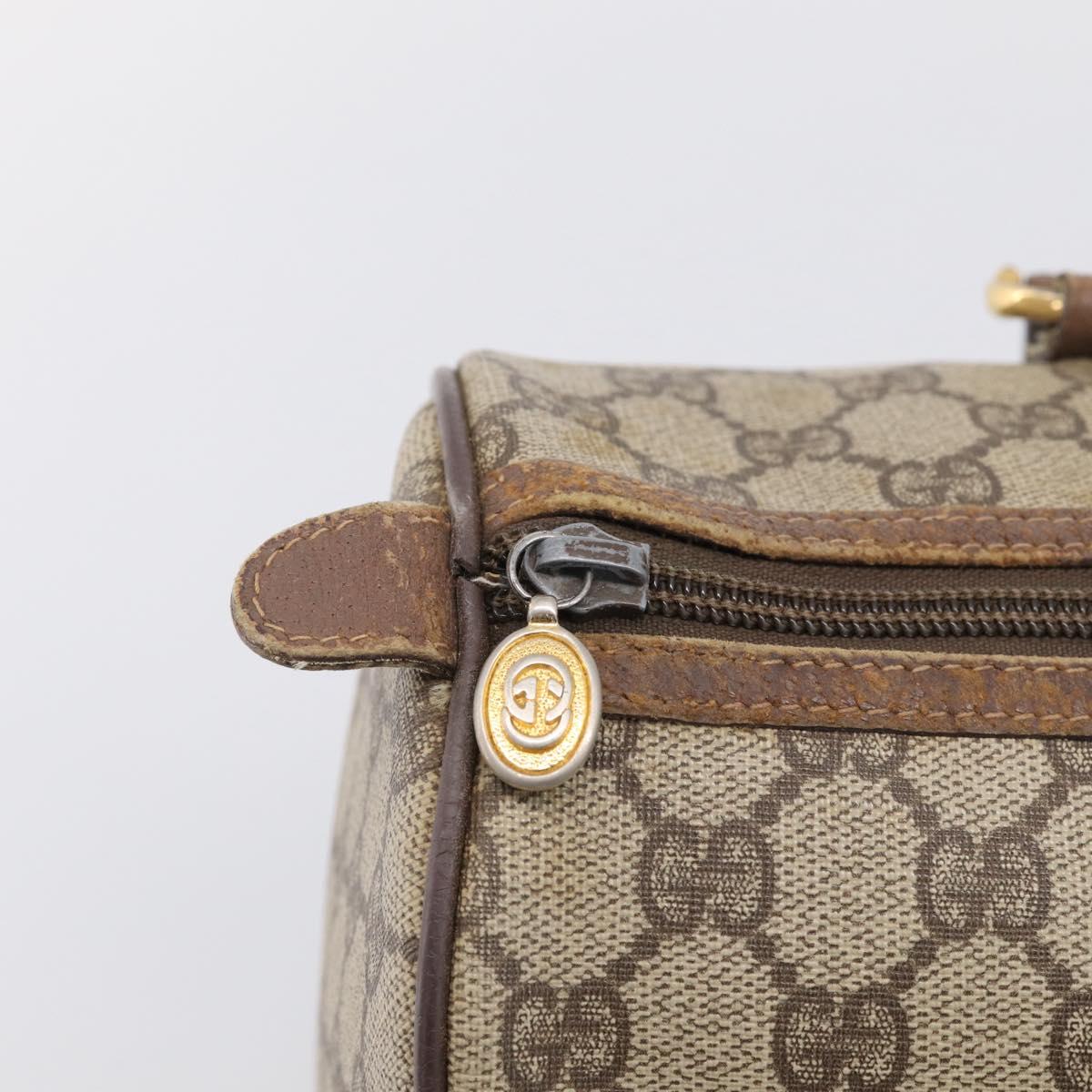 GUCCI GG Supreme Tote Bag PVC Beige Gold Auth 211965