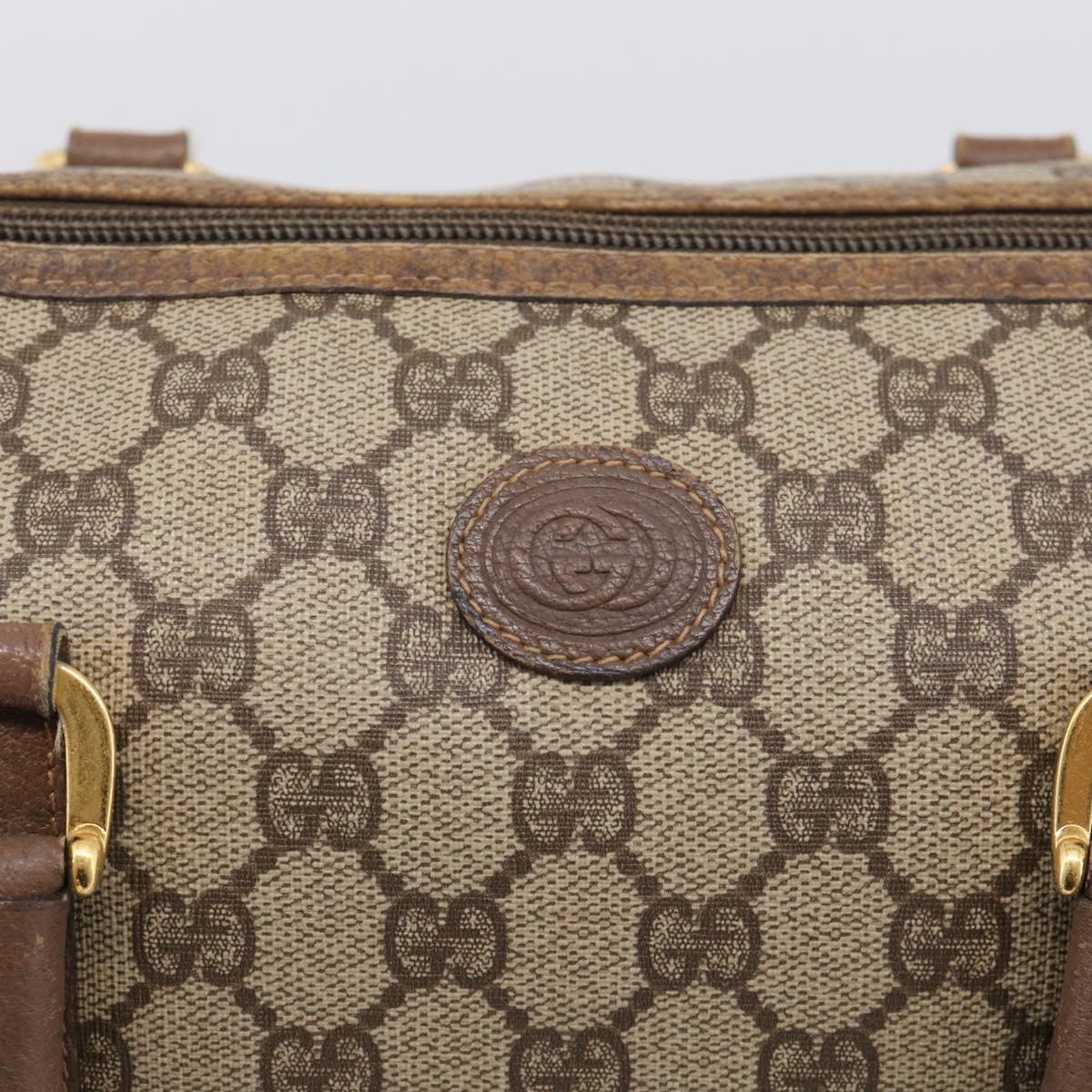GUCCI GG Supreme Tote Bag PVC Beige Gold Auth 211965
