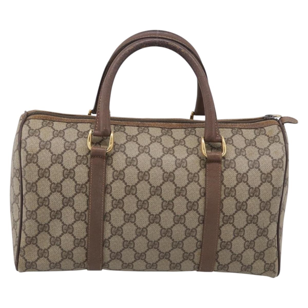 GUCCI GG Supreme Tote Bag PVC Beige Gold Auth 211965