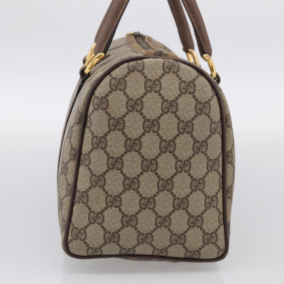 GUCCI GG Supreme Tote Bag PVC Beige Gold Auth 211965