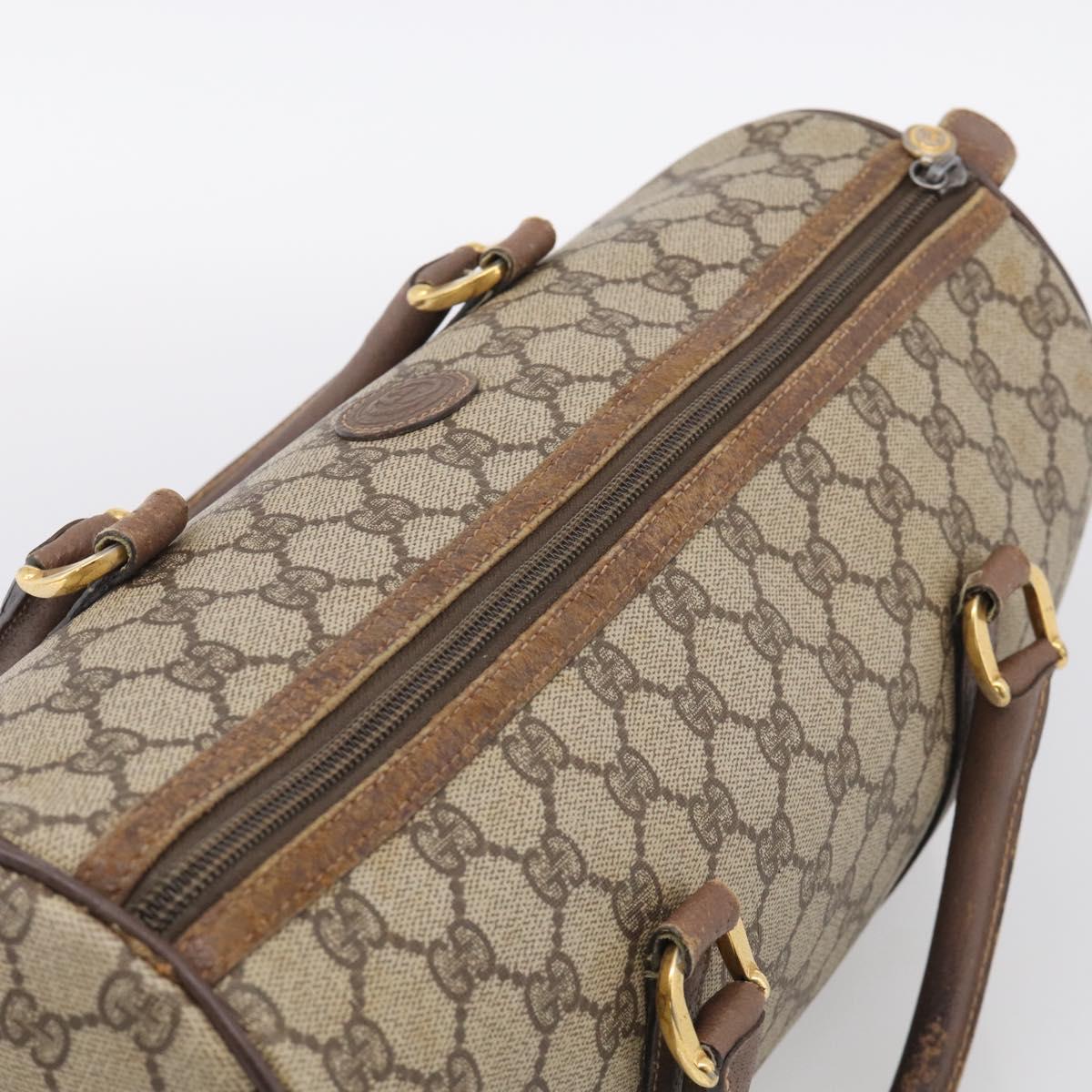 GUCCI GG Supreme Tote Bag PVC Beige Gold Auth 211965