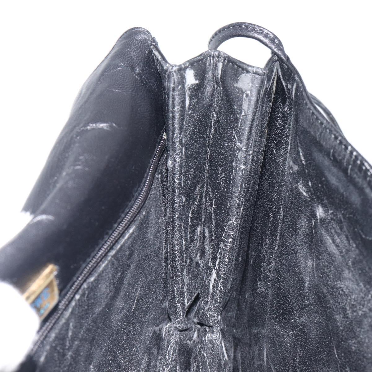 LOEWE Shoulder Bag Leather Black Auth 211966