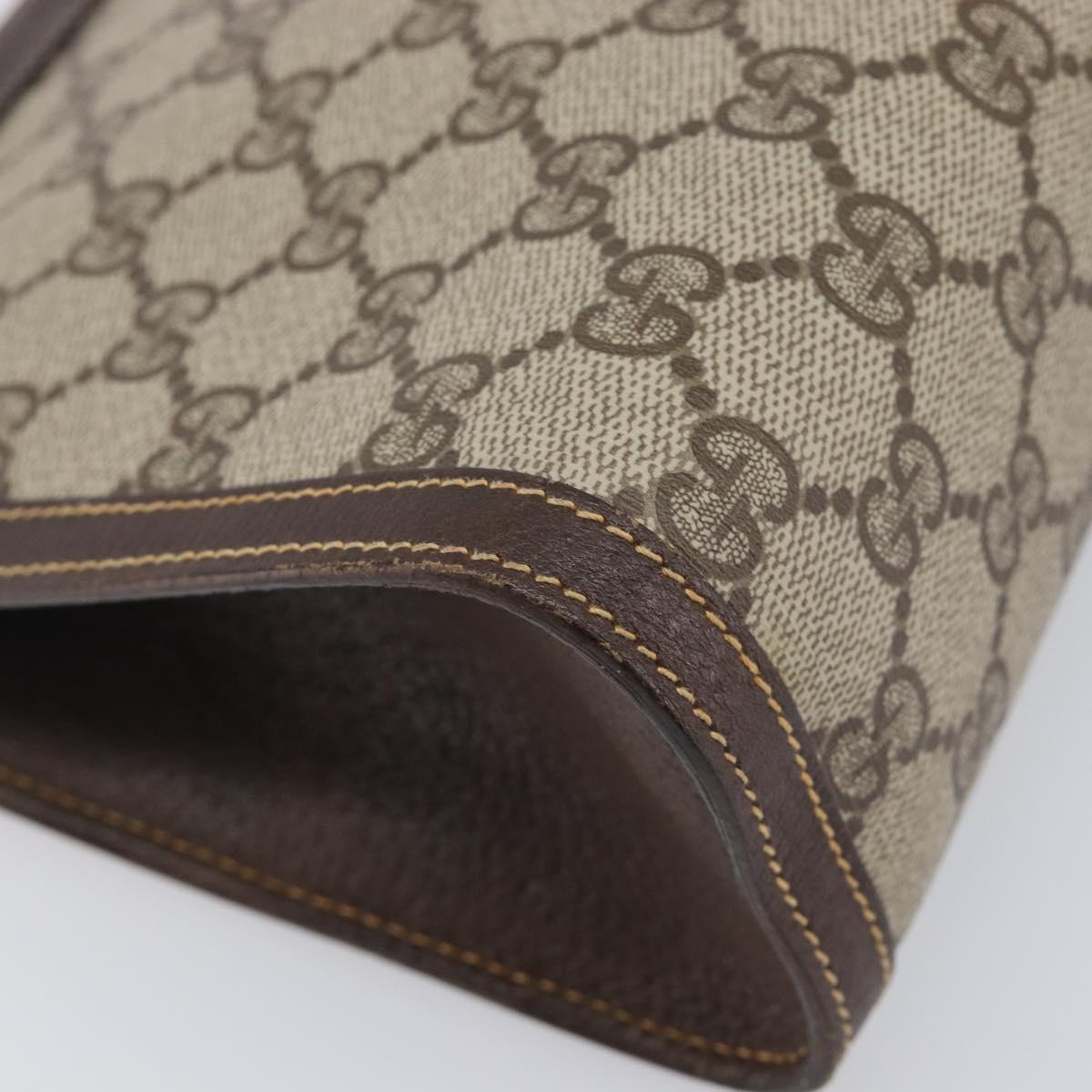 GUCCI GG Supreme Clutch Bag PVC Beige 014 89 0102 Auth 211971