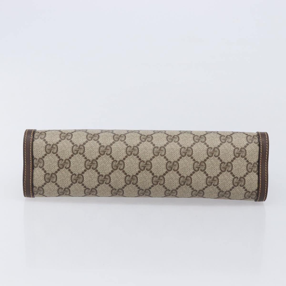GUCCI GG Supreme Clutch Bag PVC Beige 014 89 0102 Auth 211971
