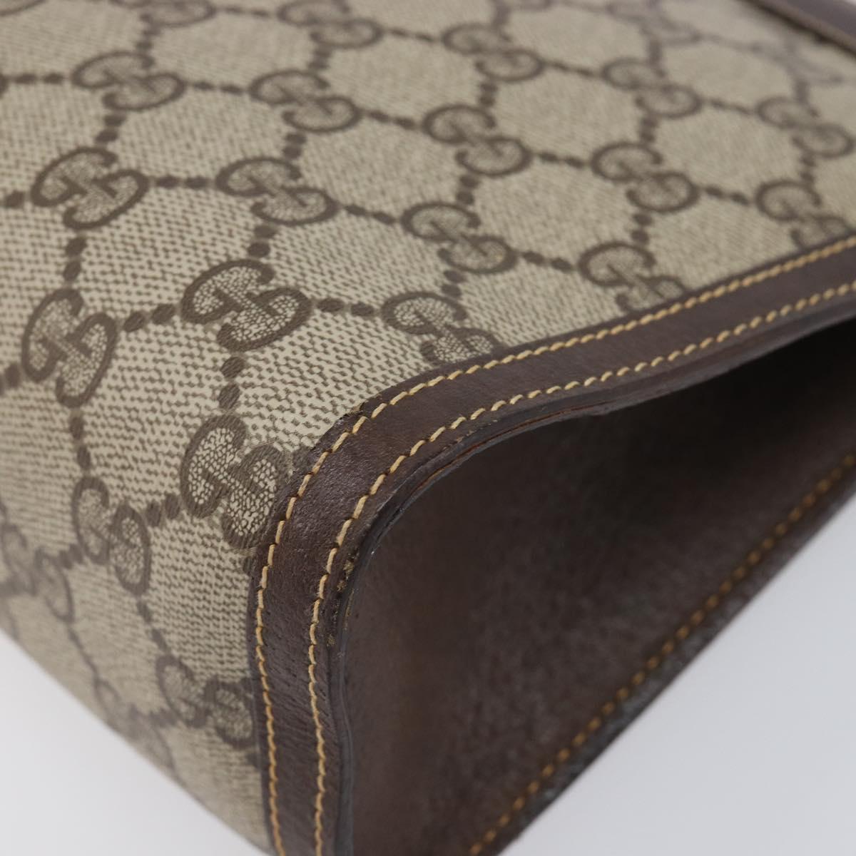 GUCCI GG Supreme Clutch Bag PVC Beige 014 89 0102 Auth 211971