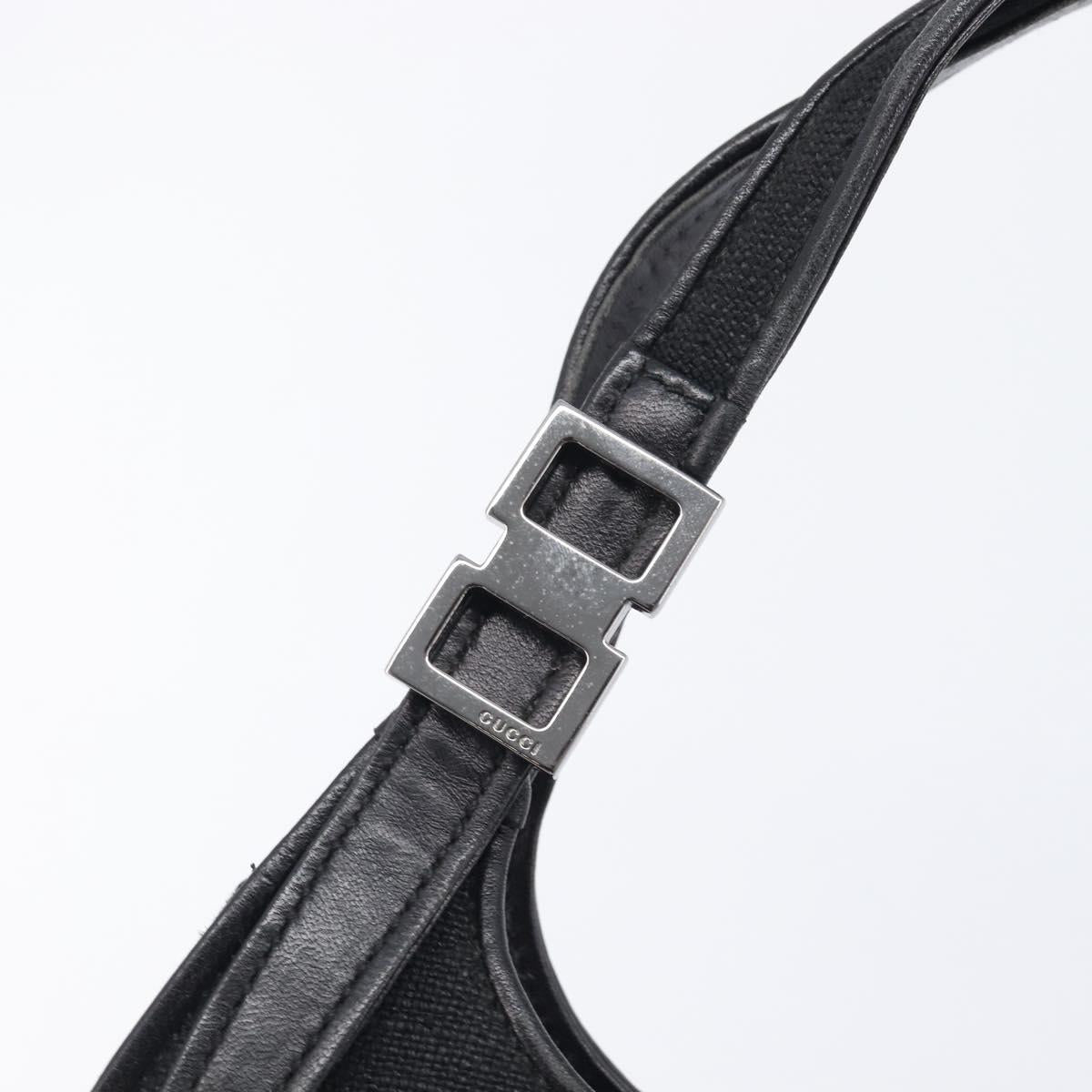 GUCCI Hand Bag Canvas Black Silver 001 4243 Auth 211972A
