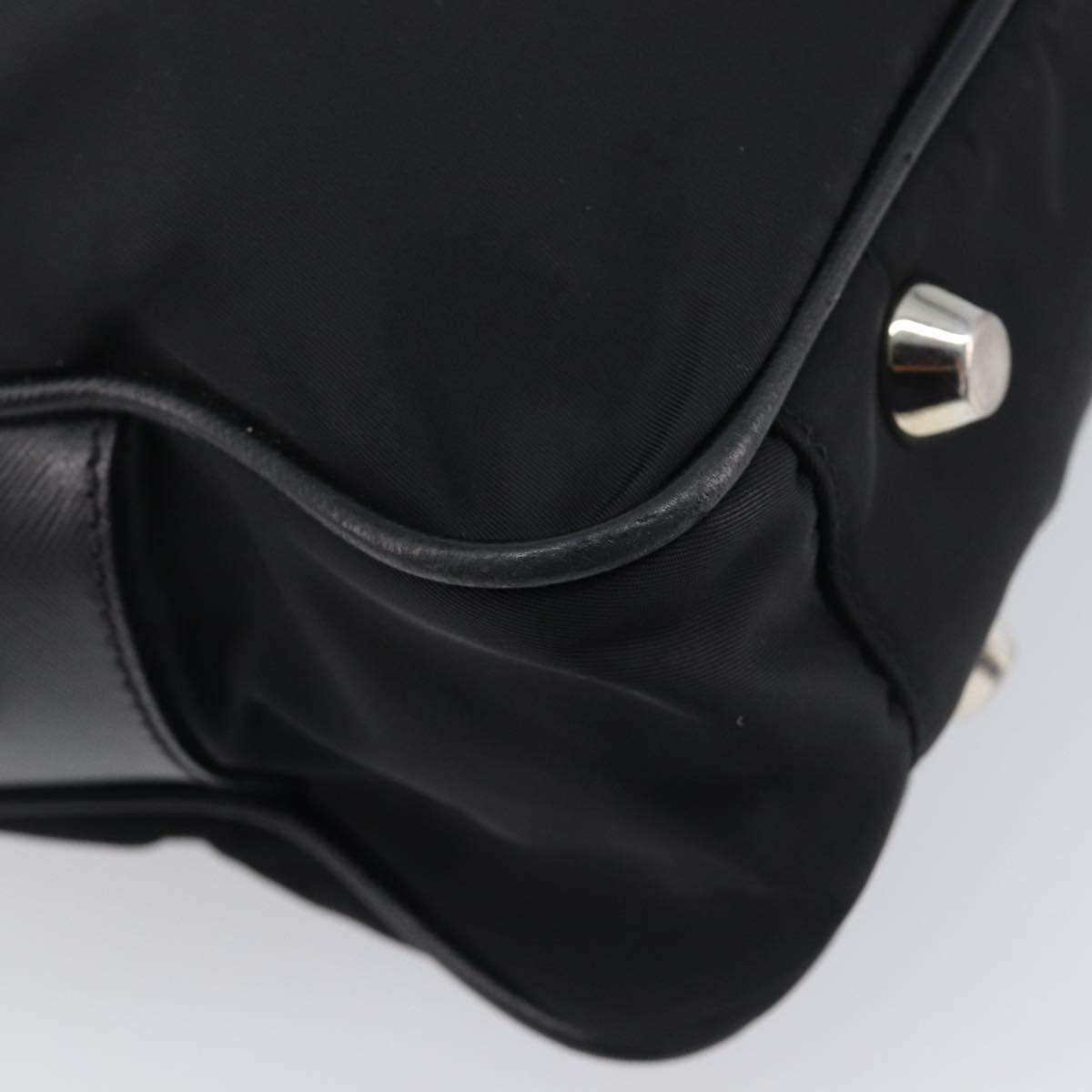 PRADA Business Bag Nylon Black Silver Auth 211973A
