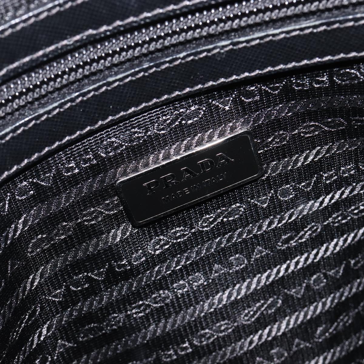 PRADA Business Bag Nylon Black Silver Auth 211973A
