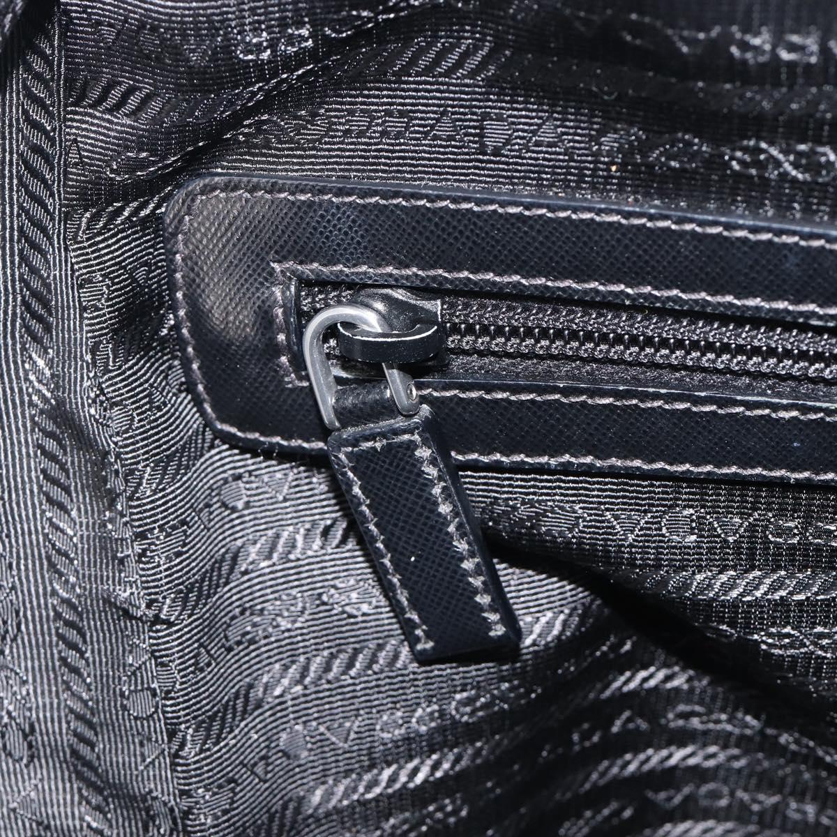 PRADA Business Bag Nylon Black Silver Auth 211973A