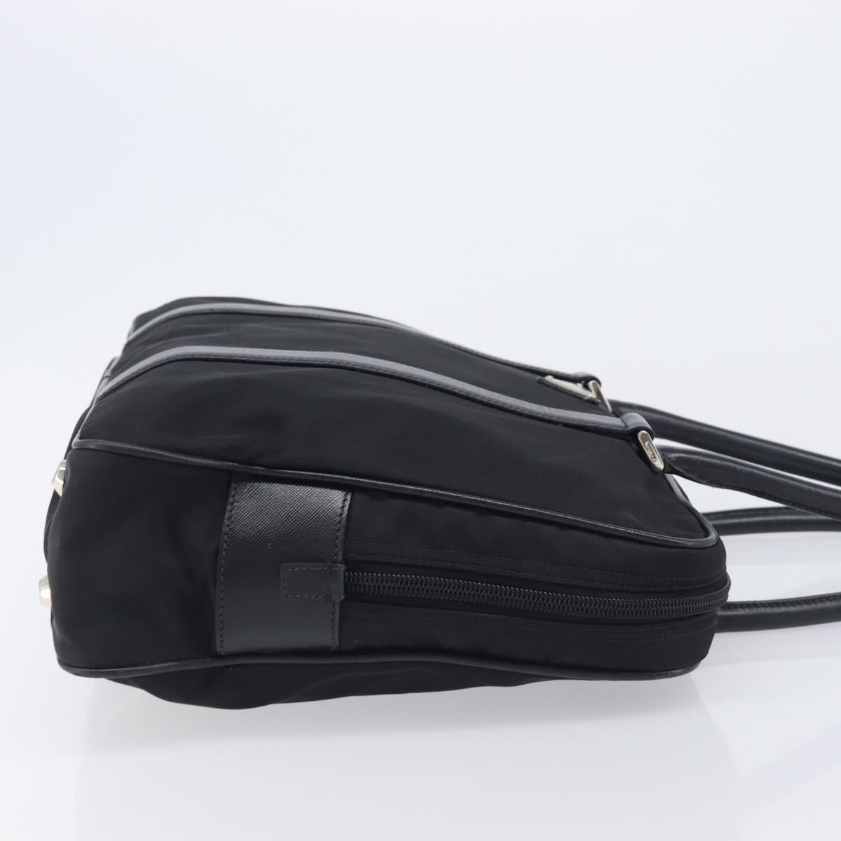 PRADA Business Bag Nylon Black Silver Auth 211973A