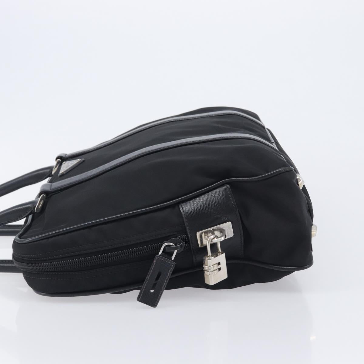 PRADA Business Bag Nylon Black Silver Auth 211973A