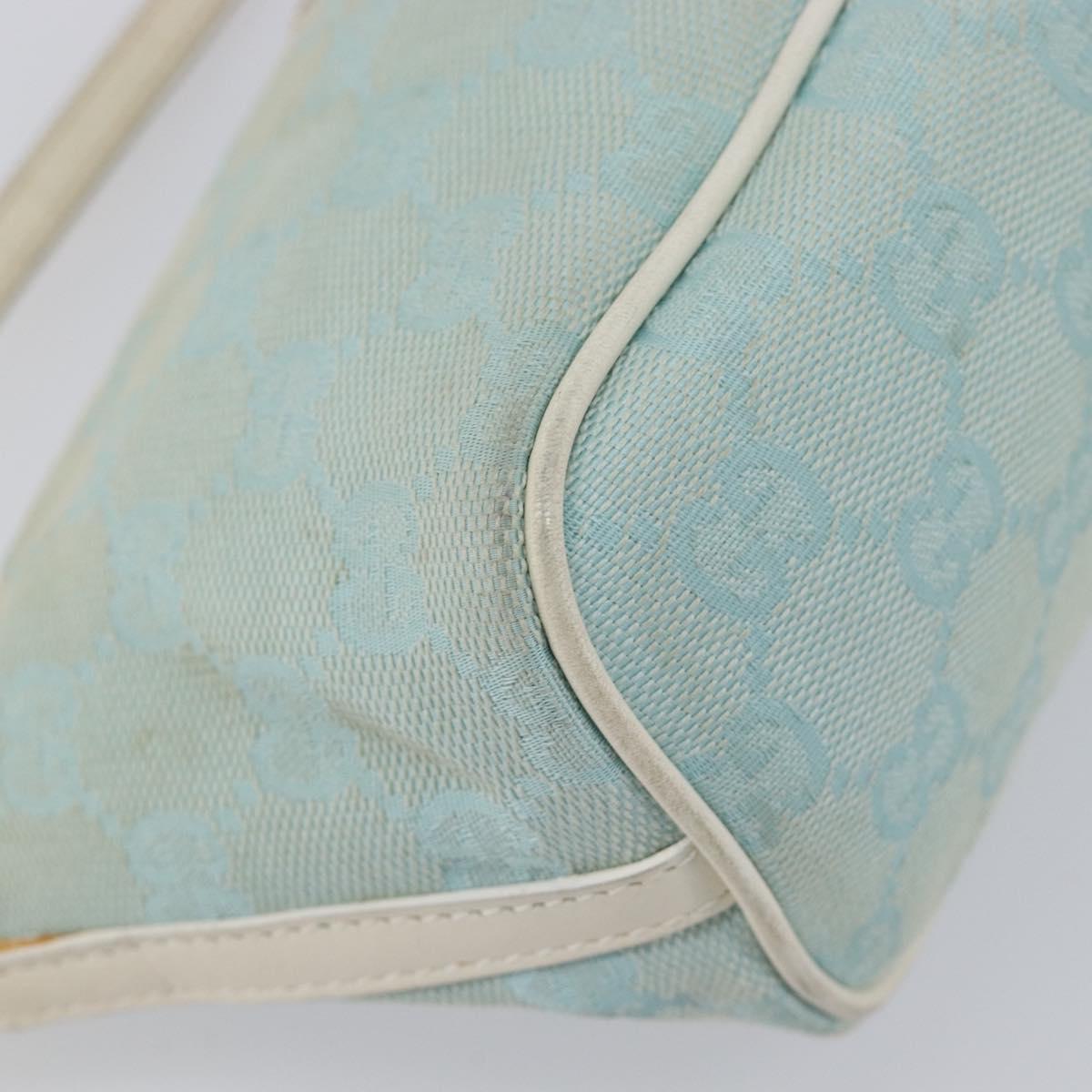 GUCCI GG Canvas Accessory Pouch Light Blue Gold 039 1103 Auth 211979