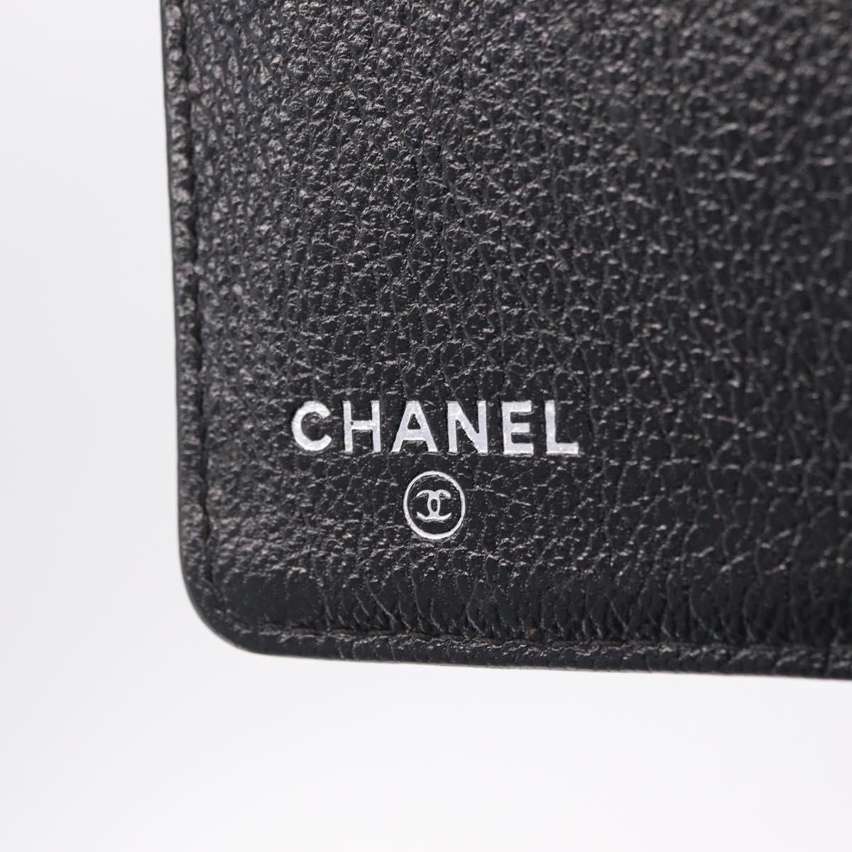 CHANEL Bicolore Long Wallet Leather Purple Silver CC Auth 211981V