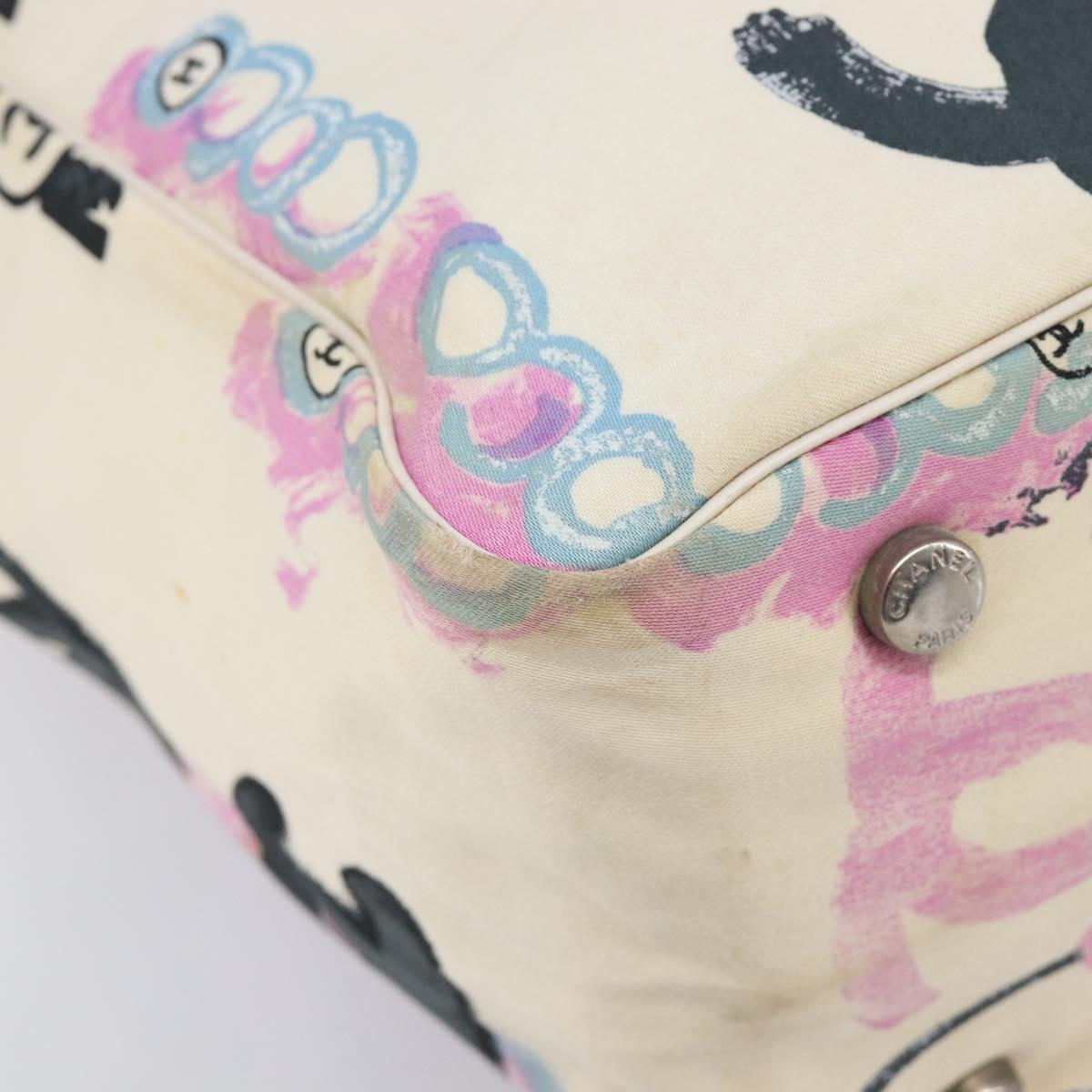 CHANEL New Travel Line Bag Canvas Hawaii Limited White Silver CC Auth 211982