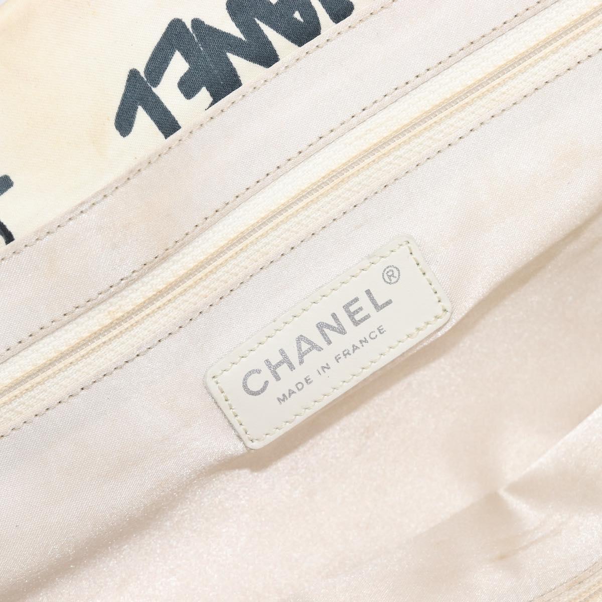 CHANEL New Travel Line Bag Canvas Hawaii Limited White Silver CC Auth 211982