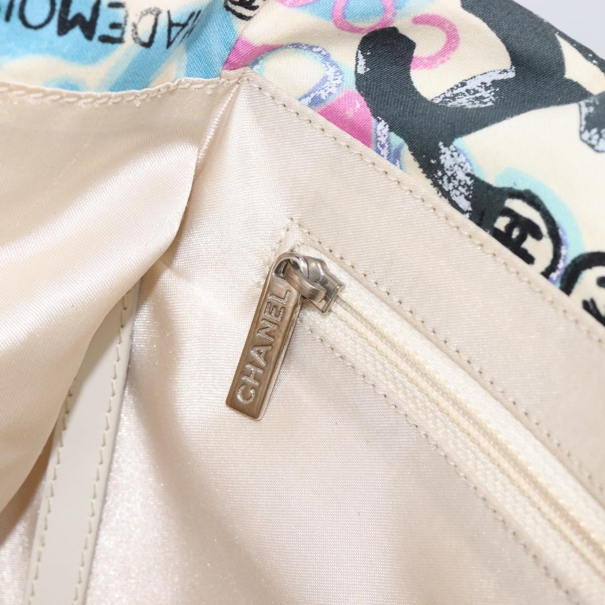 CHANEL New Travel Line Bag Canvas Hawaii Limited White Silver CC Auth 211982