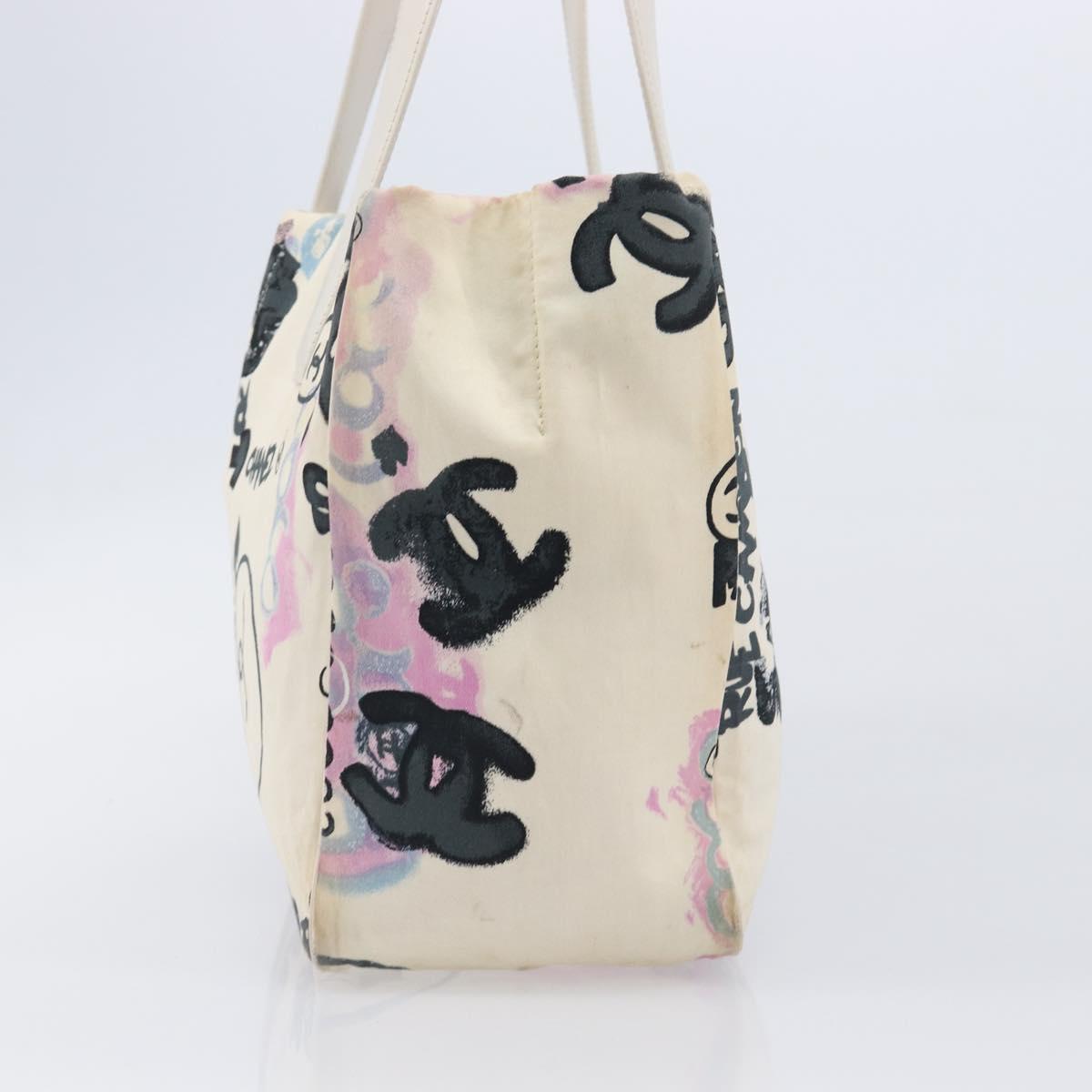 CHANEL New Travel Line Bag Canvas Hawaii Limited White Silver CC Auth 211982
