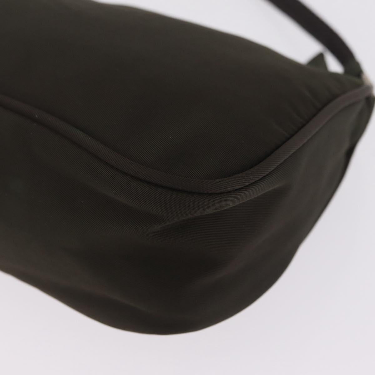 PRADA Hand Bag Nylon Green Silver Auth 211983A