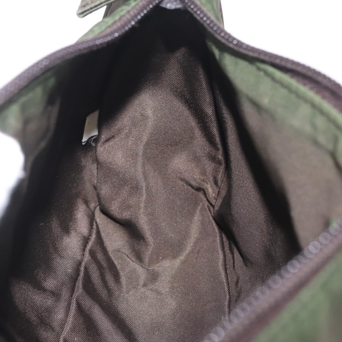 PRADA Hand Bag Nylon Green Silver Auth 211983A