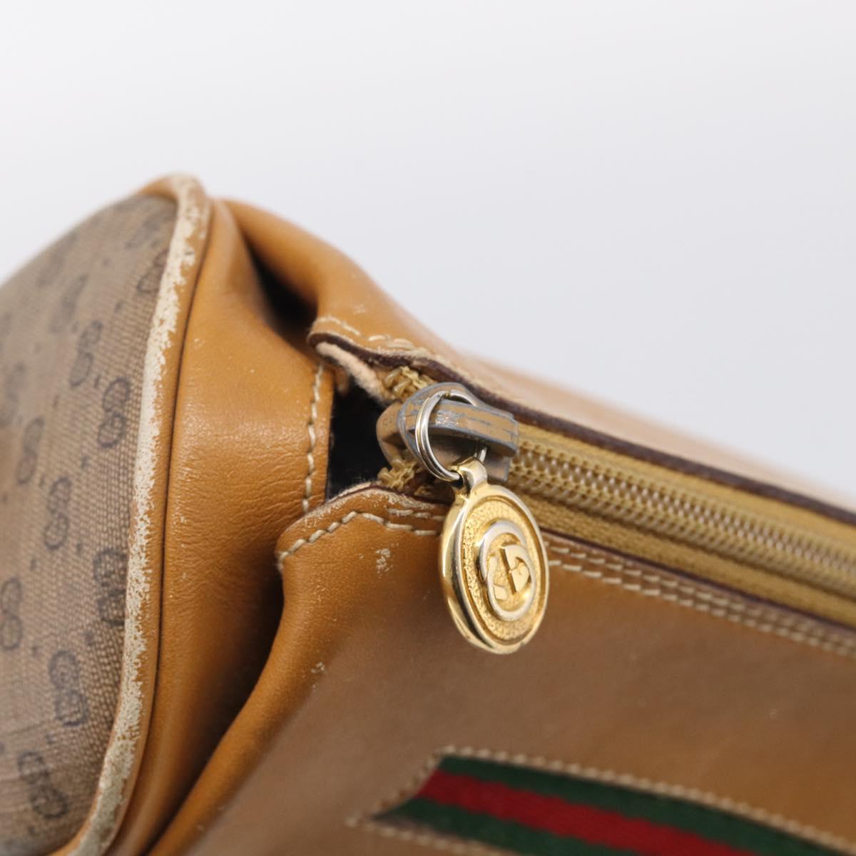 GUCCI Micro GG Supreme Web Sherry Line Bag PVC Beige 001 123 0918 Auth 211984