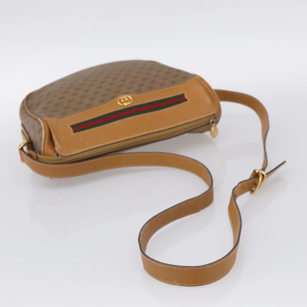 GUCCI Micro GG Supreme Web Sherry Line Bag PVC Beige 001 123 0918 Auth 211984