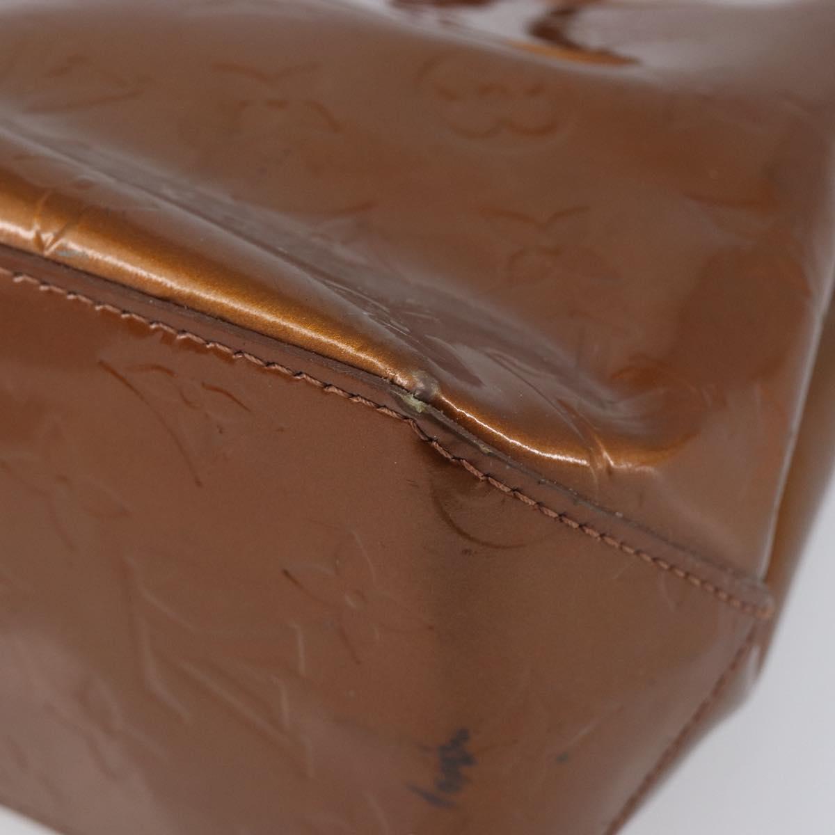 LOUIS VUITTON Monogram Vernis Reade PM Hand Bag Bronze M91146 LV Auth 211997