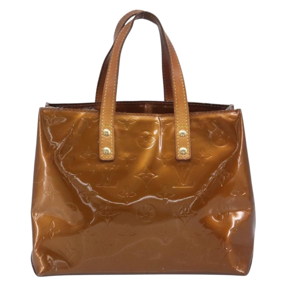 LOUIS VUITTON Monogram Vernis Reade PM Hand Bag Bronze M91146 LV Auth 211997