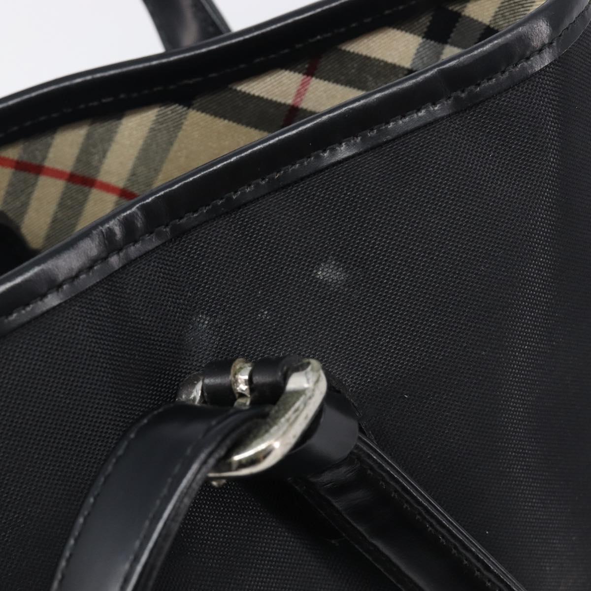 Burberrys Shoulder Bag Nylon Black Silver Auth 211999A