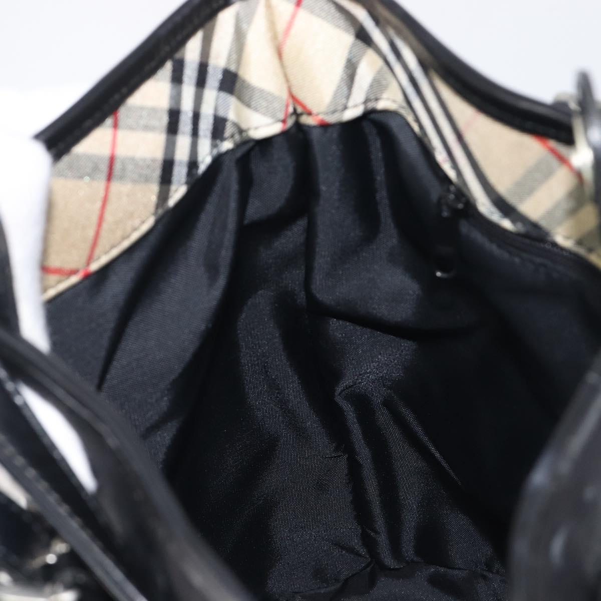 Burberrys Shoulder Bag Nylon Black Silver Auth 211999A