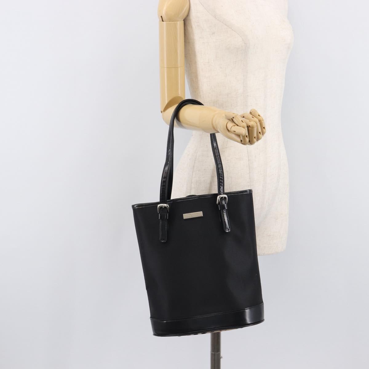 Burberrys Shoulder Bag Nylon Black Silver Auth 211999A